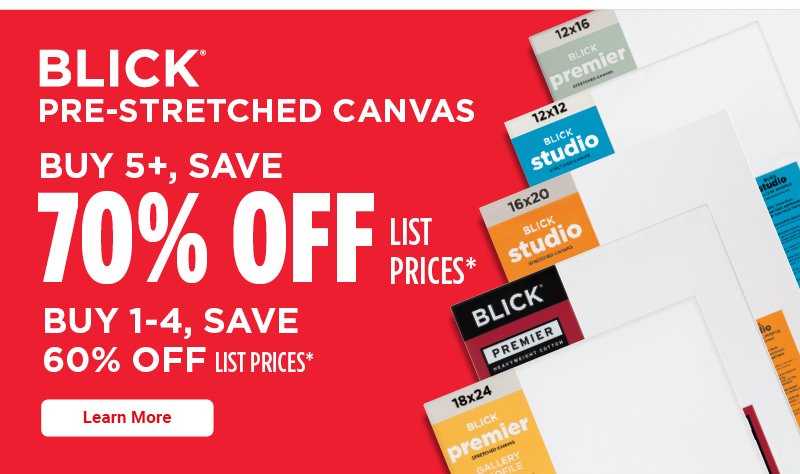 Blick Pre-Stretched Canvas: Buy 5+, Save 70% Off