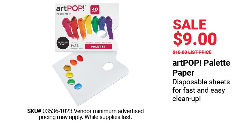 Sale \\$9.00 artPOP! Palette paper