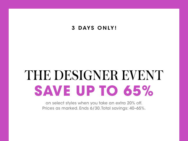 The Designer Event - save up to 65% 