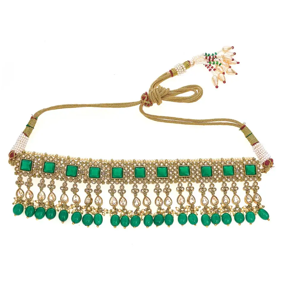 Image of Saira Choker Necklace in Emerald