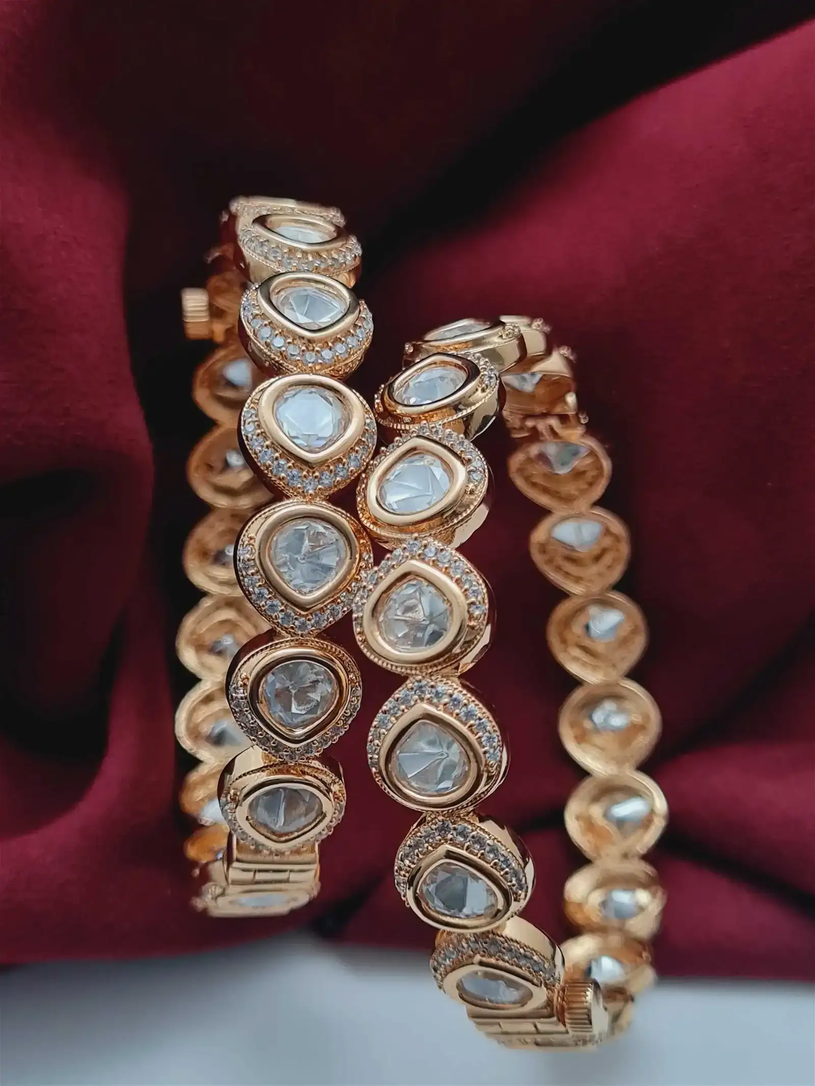 Image of AD KUNDAN FUSION 2PC BANGLE SET