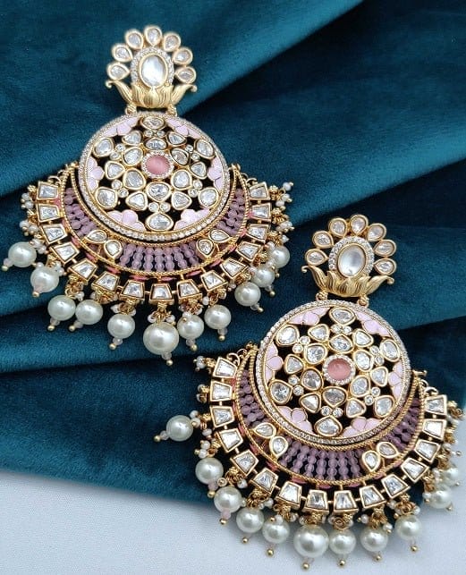 Image of NYRA UNCUT KUNDAN DROP EARRINGS