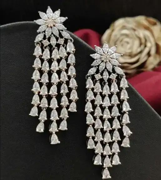 Image of YANISHA DANGLING DROP CZ EARRINGS