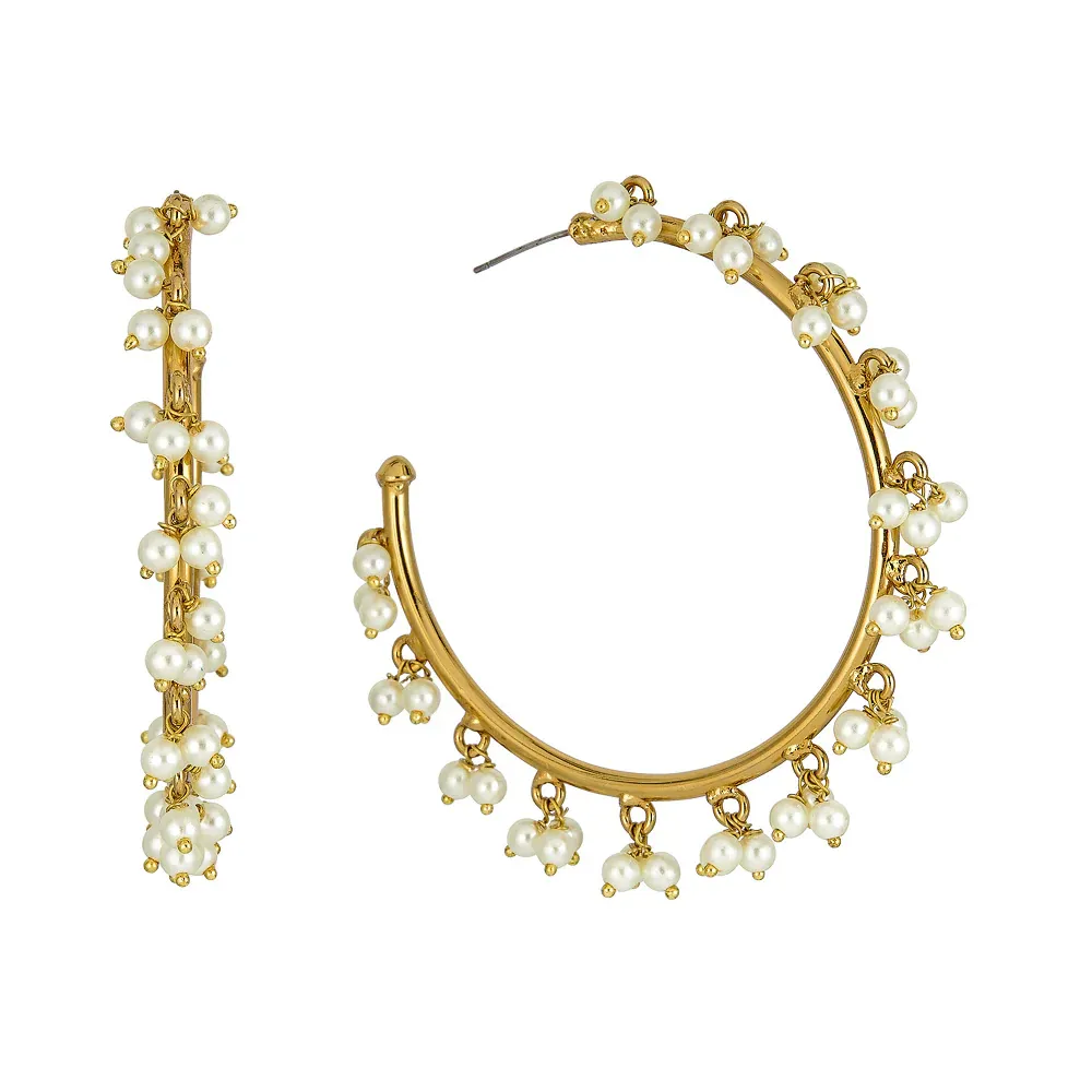 Image of Tribal Hoop Earrings in White