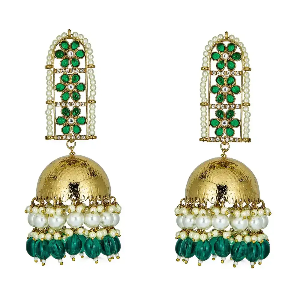 Image of Laila Drop Earrings in Emerald