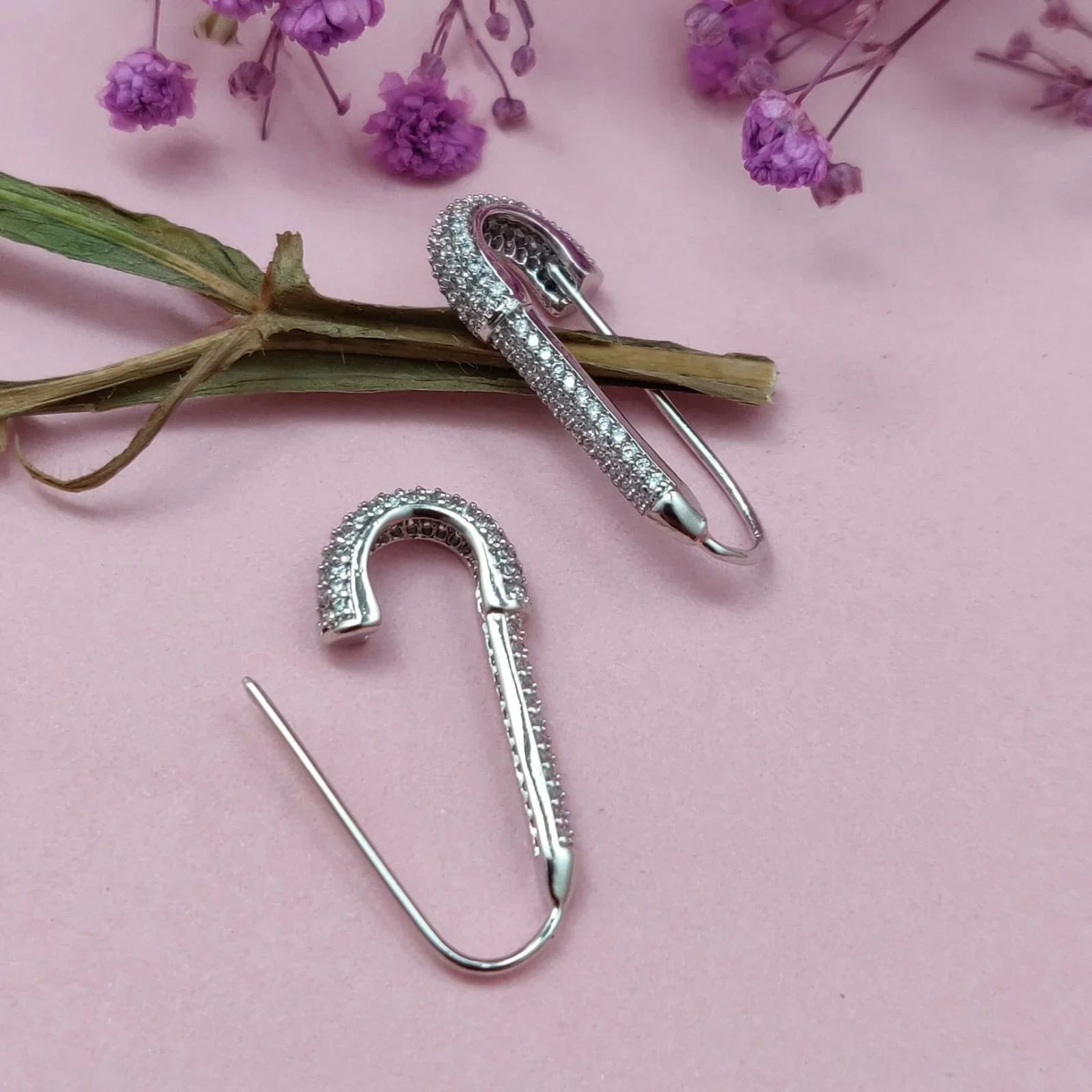 Image of Bloom Safety Pin Earrings