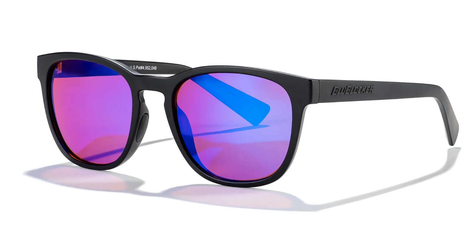 Belmont with Polarized Blue Mirror Lenses in Black Matte