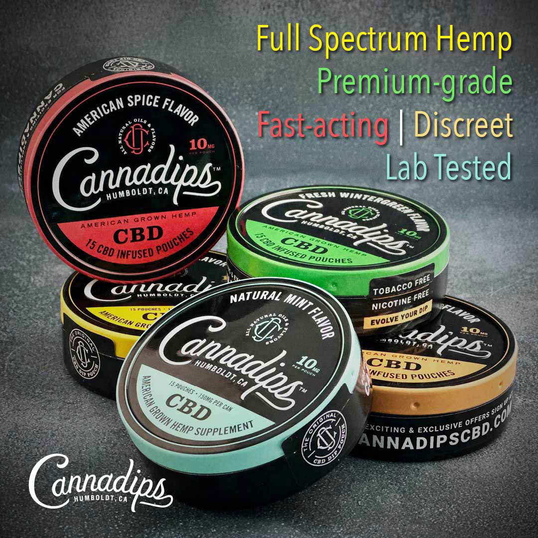 Cannadips CBD Pouches Products: Cannadips CBD is Lab Tested for Purity. All-natural premium-grade and always pesticide-free full spectrum Hemp. Cannadips CBD has made it possible for people to enjoy a fast-acting pouch of CBD, without smoke inhalation or delayed absorption as experienced with other CBD products. Cannadips’ patented water-dispersible CBD extract technology allows you to experience the effects of your pouch within minutes of absorption. Cannadips CBD is the best tasting CBD product out there. Their pouches are discreet and fast-acting in small, but effective applications.