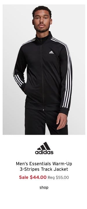 Adidas Men's Essentials Warm-Up 3-Stries Track Jacket - Click to Shop