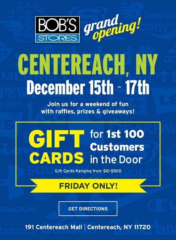 Centereach, NY Grand Opening Dec 15-17 - Click to Get Directions