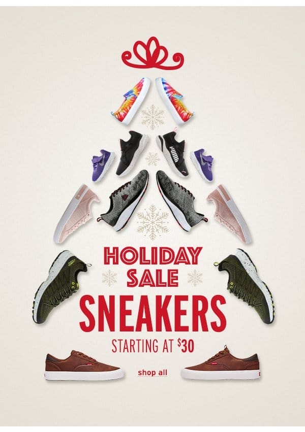 Holiday Sale Sneakers Starting at \\$30 - Click to Shop All