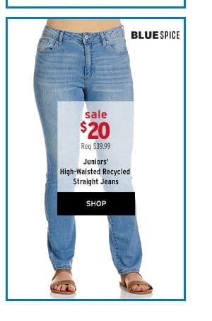 Blue Spice Juniors' High-Waisted Recycled Sraight Jeans - Click to Shop