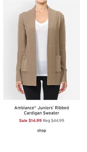 Ambiance Juniors' Ribbed Cardigan Sweater - Click to Shop