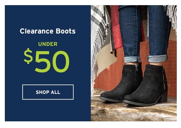 Clearance Boots Under \\$50 - Click to Shop All