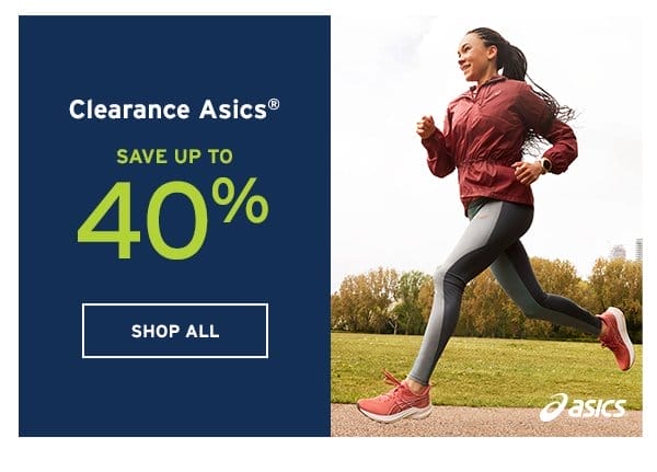 Clearance Asics Save up to 40% - Click to Shop All