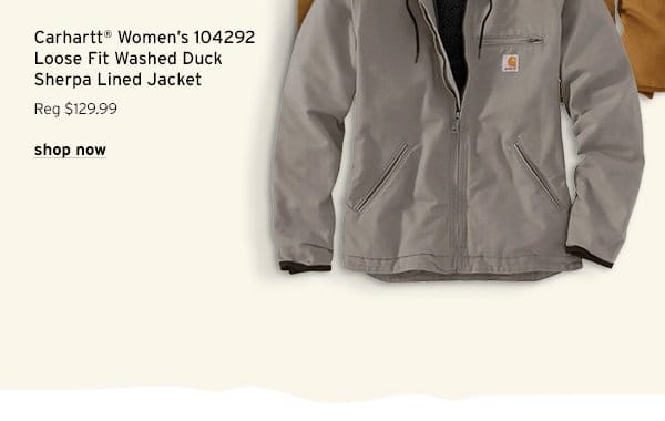 Carhartt Women's 104292 Loose Fit Washed Duck Sherpa Lined Jacket - Click to Shop Now