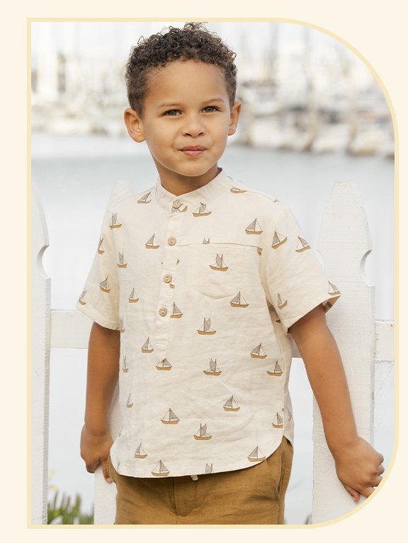 Short Sleeve Mason Shirt | Sailboats