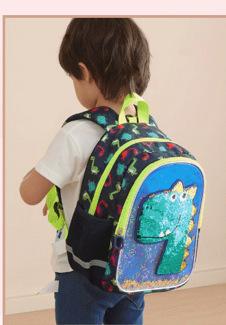 Dinosaur Kids Backpack Reversible Sequins