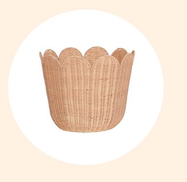 Rattan Tulip Basket | Seashell Pink