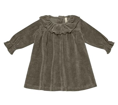 Velour Baby Dress || Forest