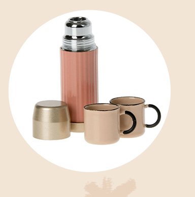 Thermos and cups - Soft coral