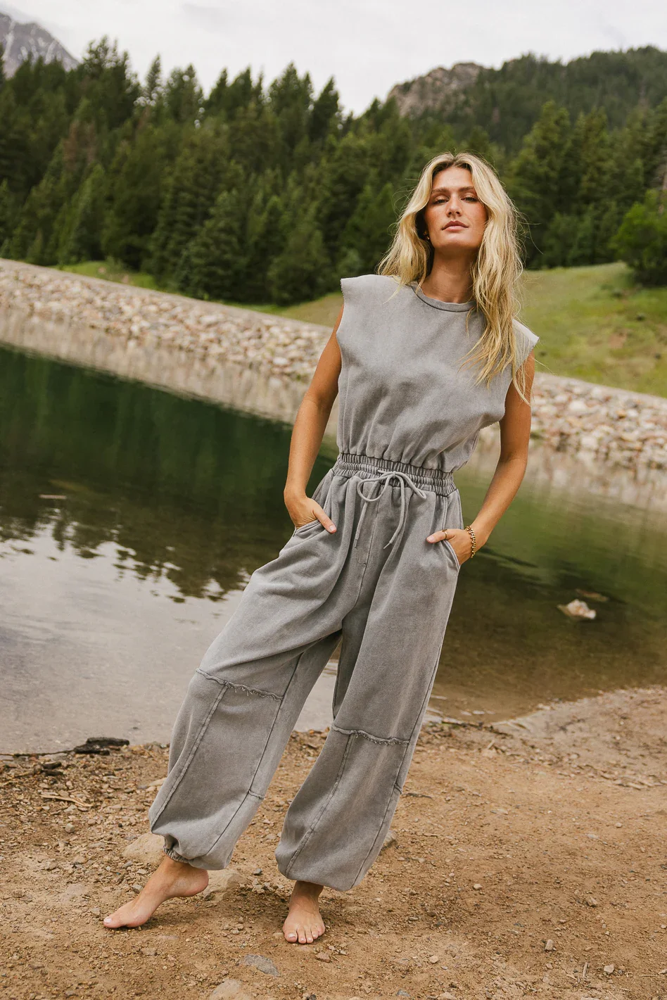 Image of Weekend Warrior Jumpsuit in Grey