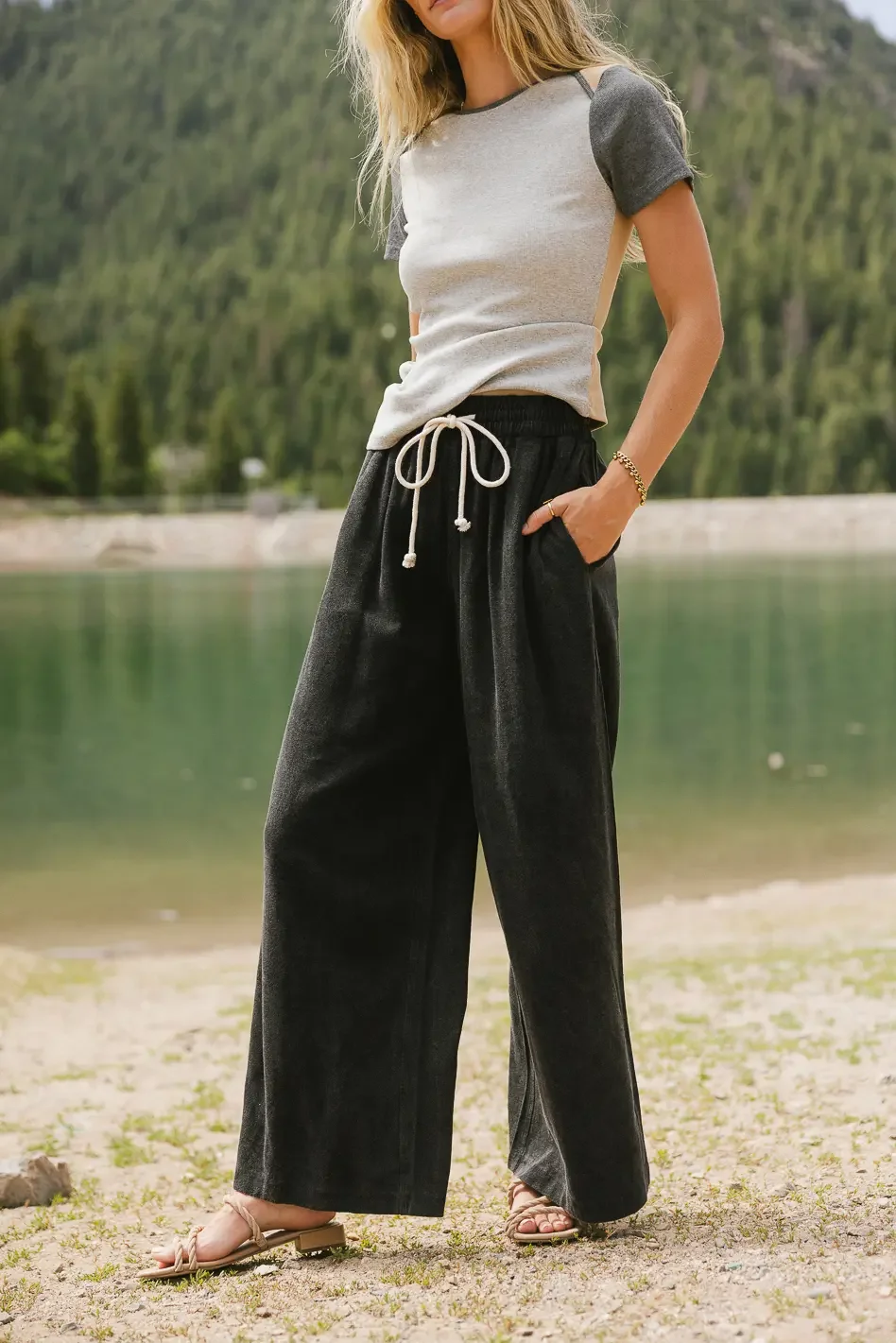 Image of Nico Wide Leg Pants in Black