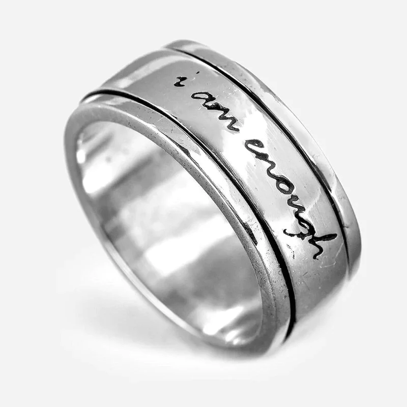 Image of "I Am Enough" Fidget Ring Sterling Silver