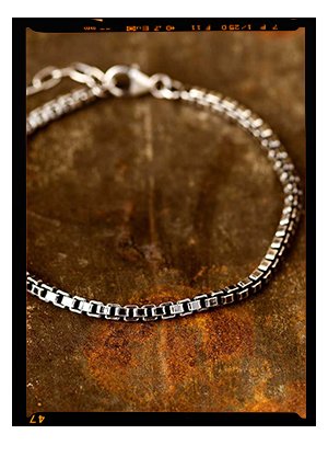 Men's Box Chain Bracelet Sterling Silver