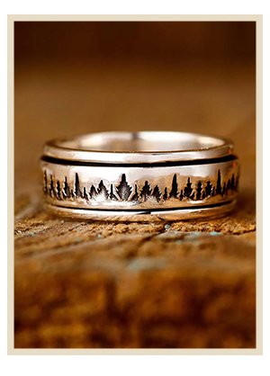 Forest Fidget Men's Ring Sterling Silver