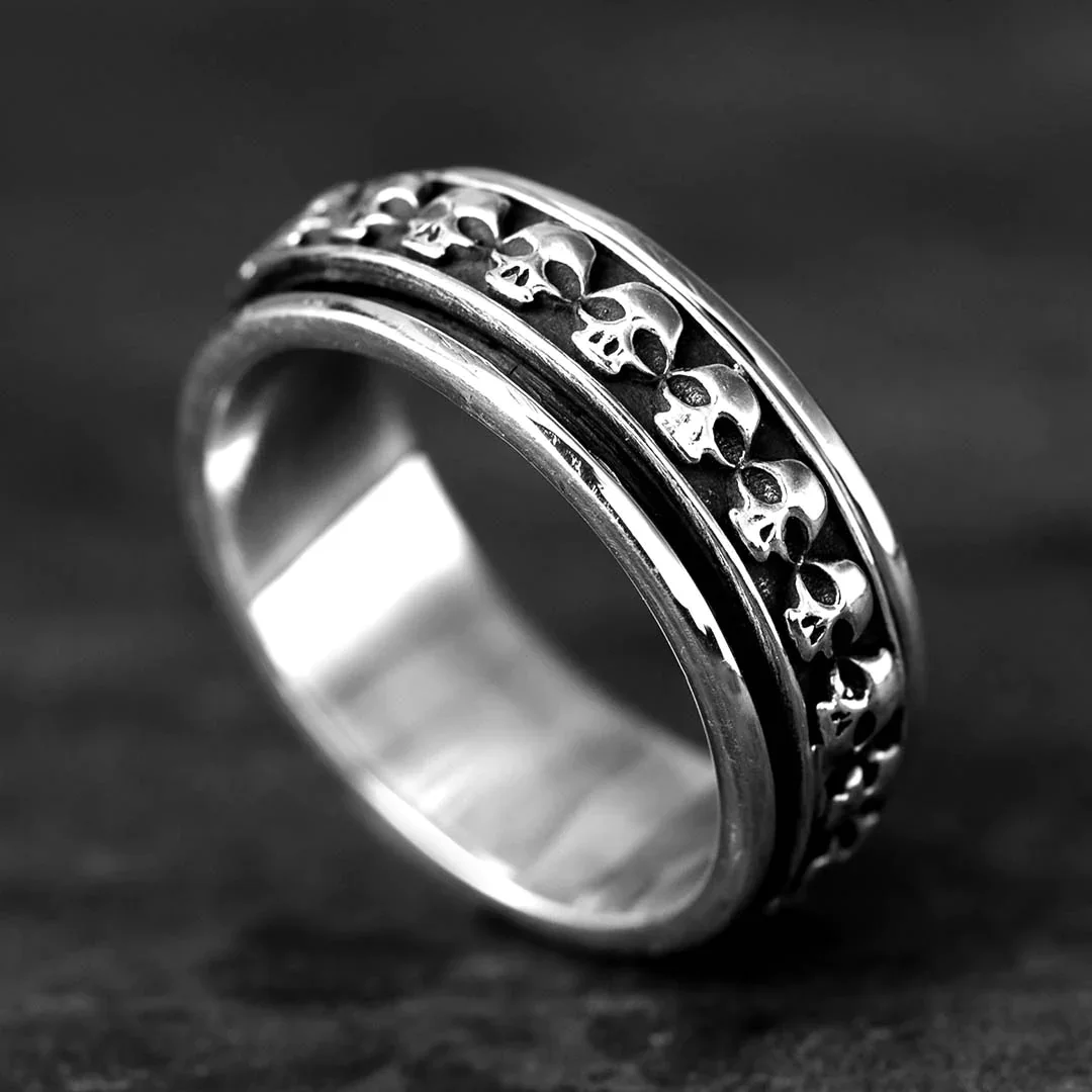Image of Skulls Men's Ring Sterling Silver
