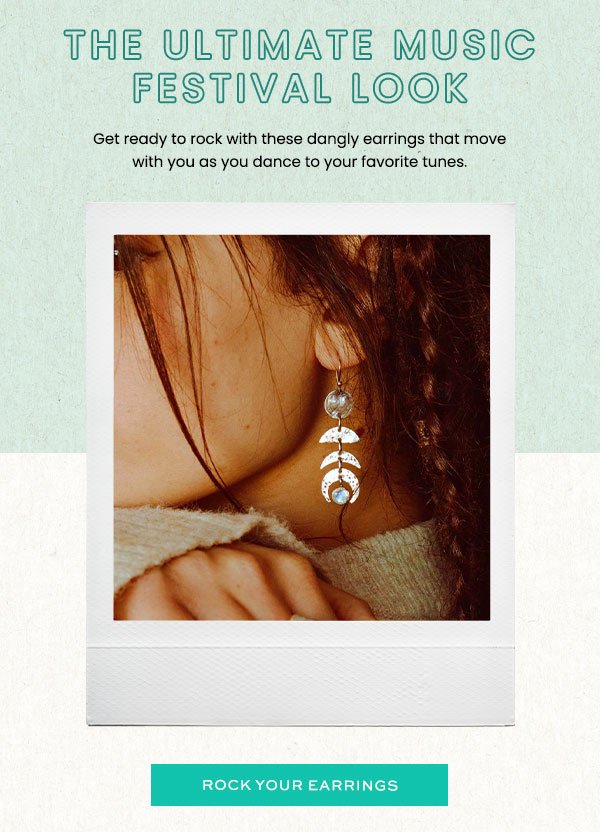 The ultimate music festival look Get ready to rock with these dangly earrings that move with you as you dance to your favorite tunes.