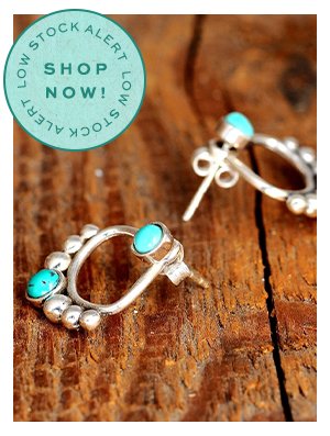 Back and Front Silver Turquoise Earrings
