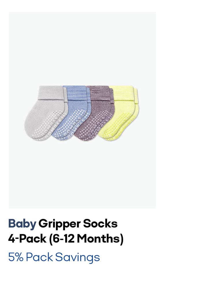 Baby Gripper Socks 4-Pack (6-12 Months) 5% Pack Savings