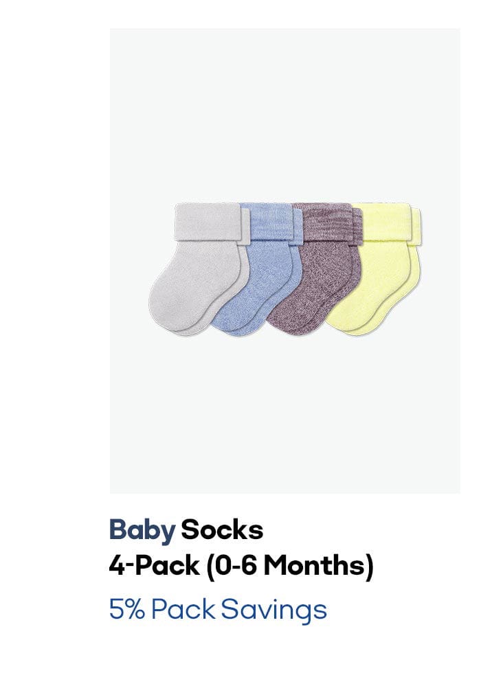 Baby Socks 4-Pack (0-6 Months) 5% Pack Savings