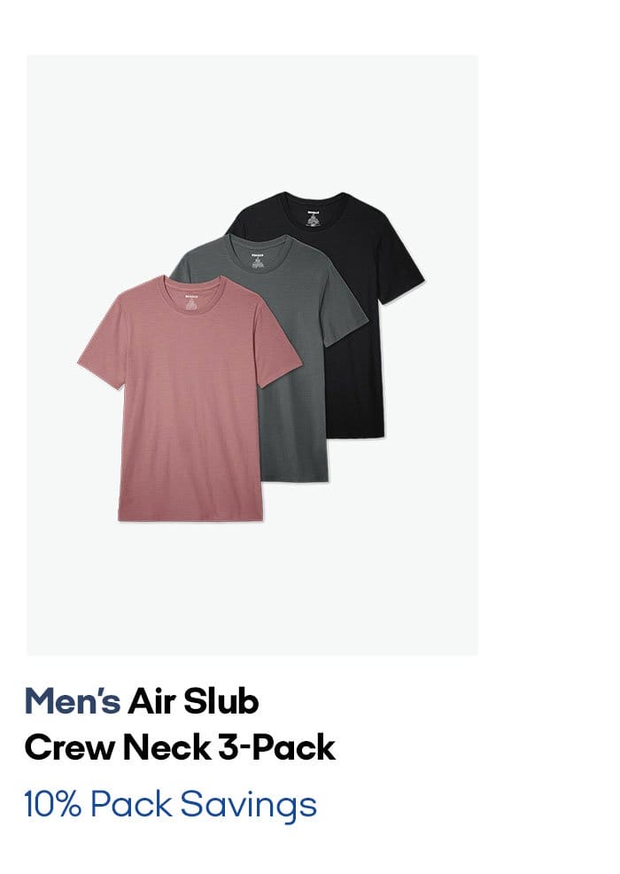 Men's Air Slub Crew Neck T-Shirt 3-Pack