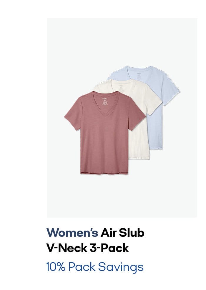 Women's Air Slub V-Neck T-Shirt 3-Pack