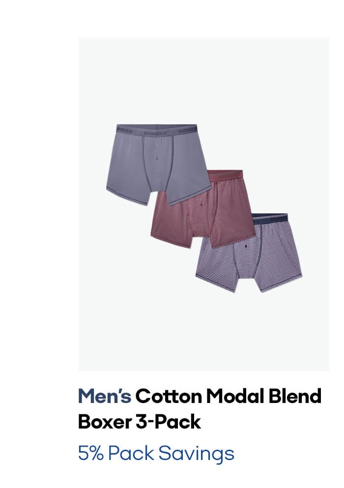 Men's Cotton Modal Blend Boxer 3-Pack