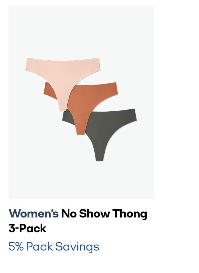 Women's No Show Thong 3-Pack