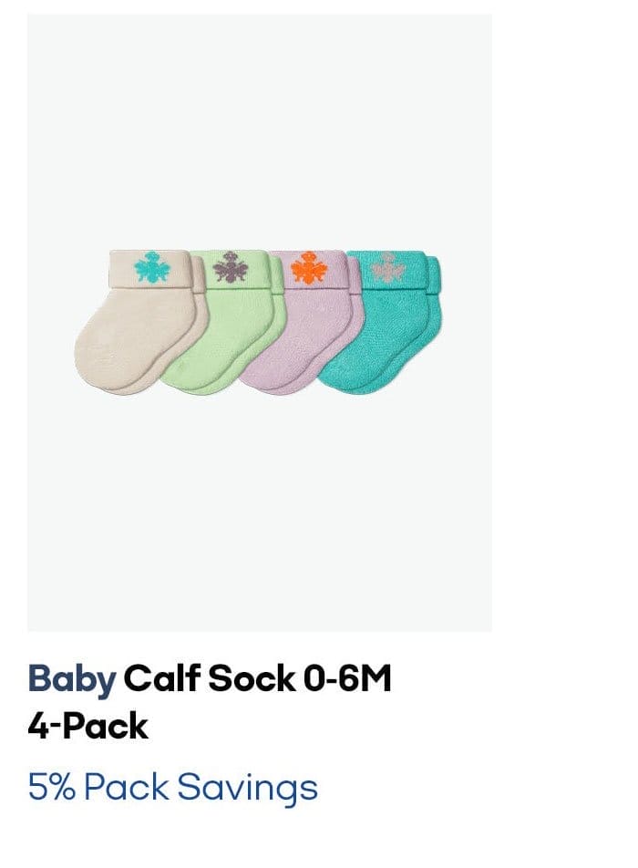 BABY CALF SOCK 0-6M 4-PACK | 5% PACK SAVINGS 
