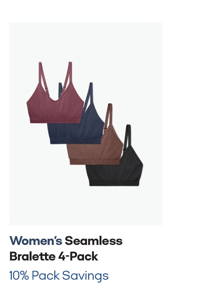 Women's Ribbed Seamless Bralette 4-Pack