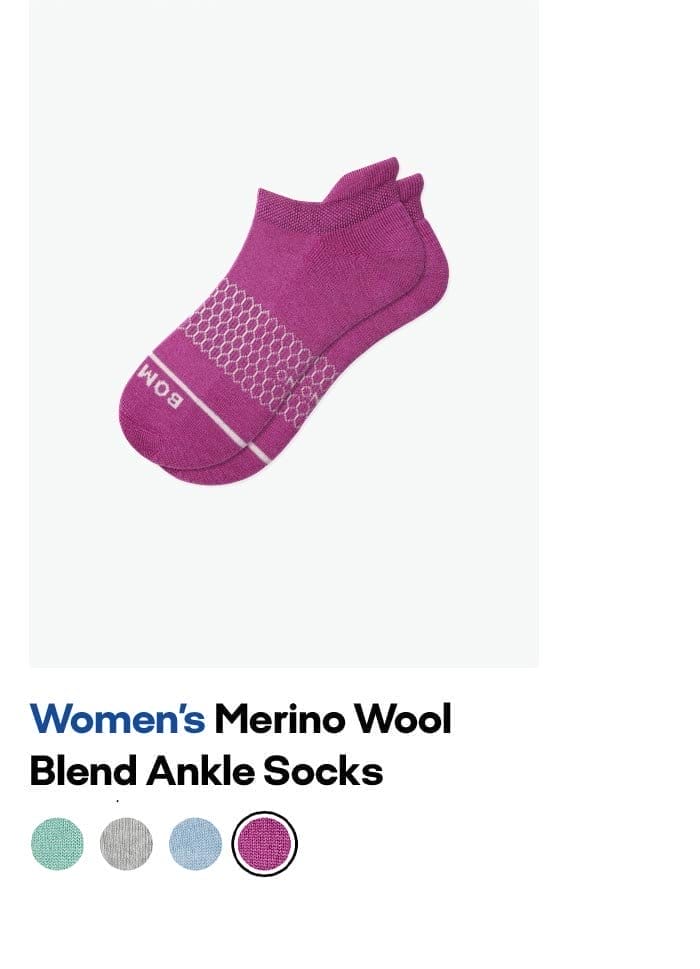 Women's Merino Wool Blend Ankle Socks 