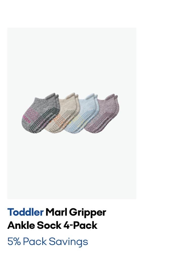 Toddler Marl Gripper Ankle Sock 4-Pack 5% Pack Savings