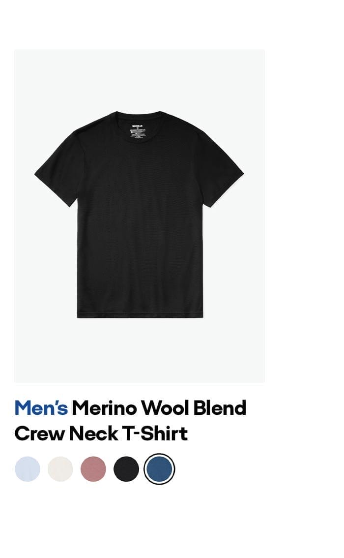 Men's Merino Wool Blend Crew Neck T-Shirt