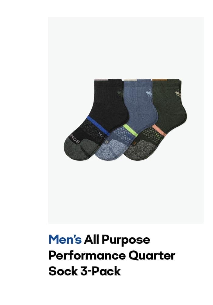 Men's All Purpose Performance Quarter Sock 3-Pack