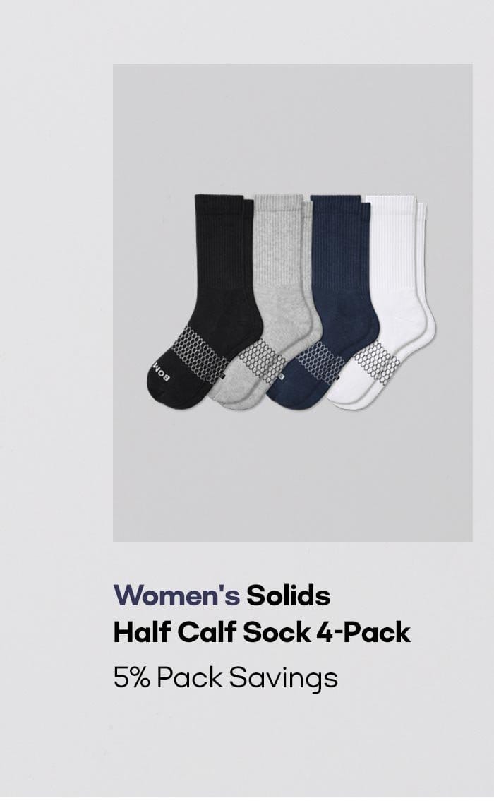 Women's Solids Half Calf Sock 4-Pack 5% Pack Savings