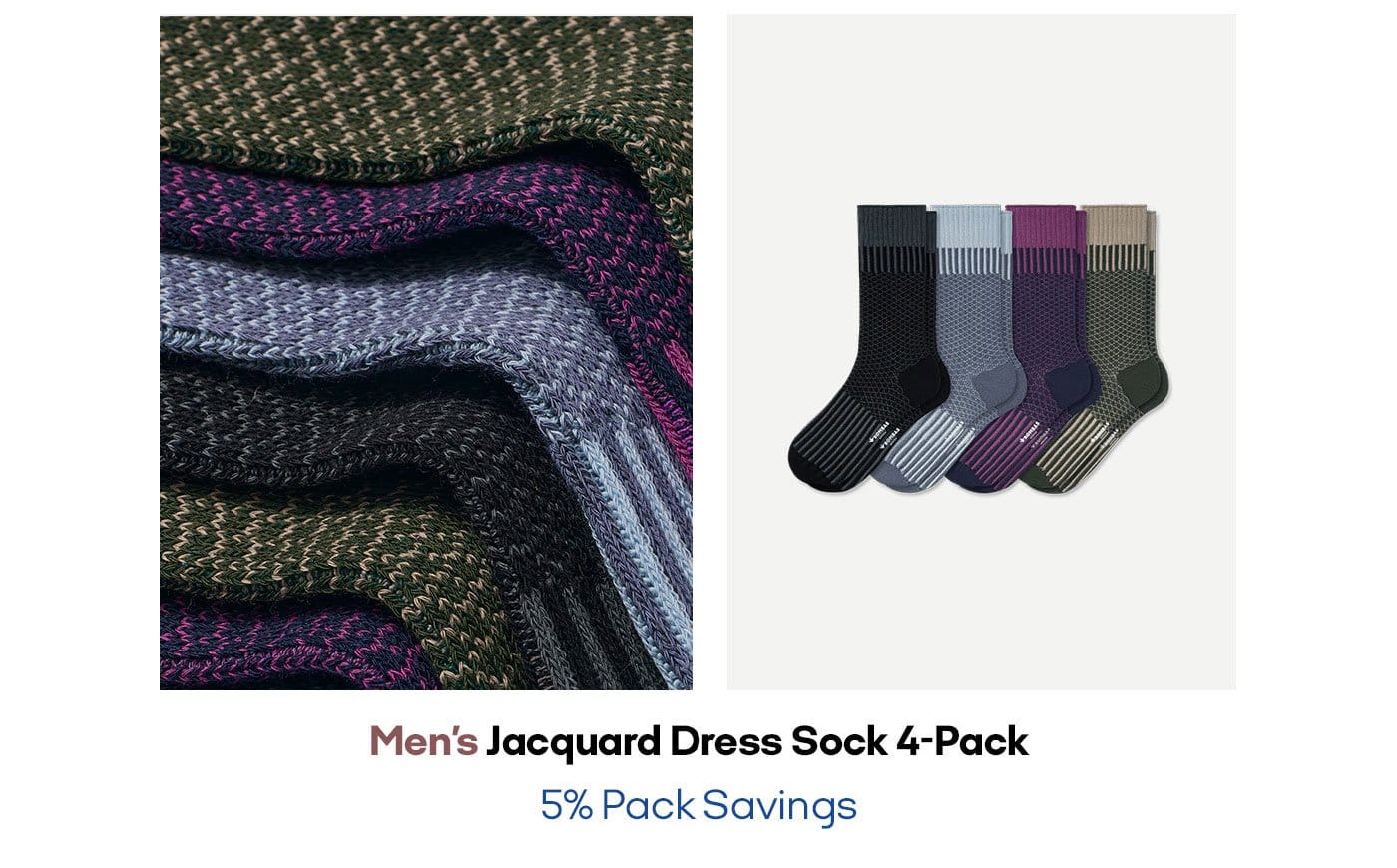 Men's Jacquard Dress Sock 4-Pack | 5% Pack Savings
