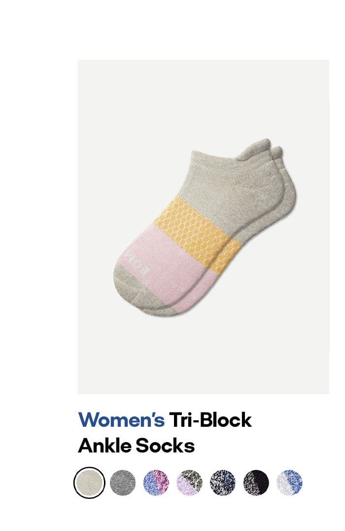 Women's Tri-Block Ankle Socks