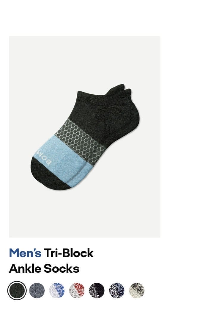 Men's Tri-Block Ankle Socks