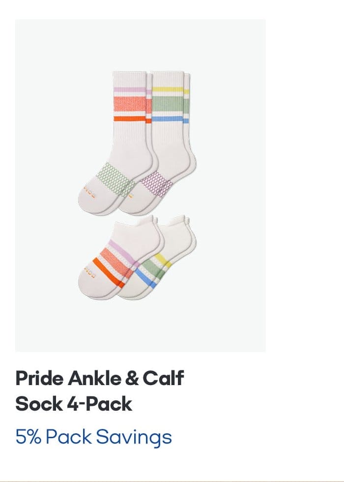 Pride Ankle & Calf Sock 4-Pack 5% Pack Savings